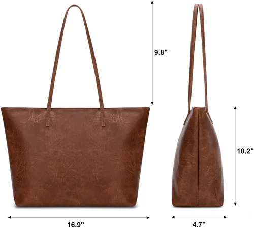Vista 4 de Montana West Bolsos medianos de hombro para mujer con cremallera, bolso ligero de todos los días para trabajo, viaje o compras