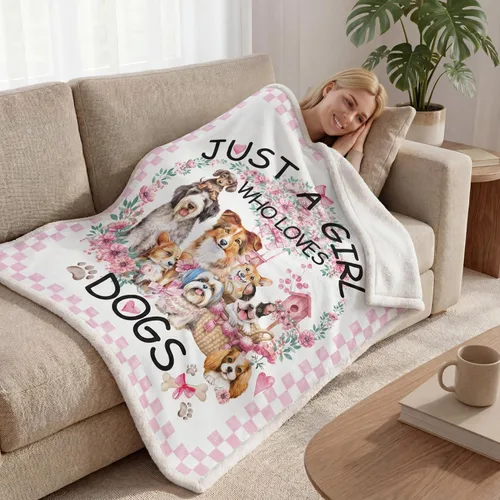 Vista 2 de Manta para Perros Cachorro Felpa Regalo para Niñas Mujeres Niños Perros Animales Amante Mantas Cómodas Ligeras Lindos Cachorros Mascota Sábana Suave