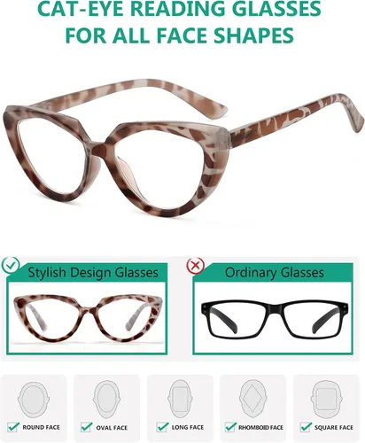 Vista 4 de Eyekepper Paquete de 5 lentes de lectura para mujeres lectores de ojo de gato