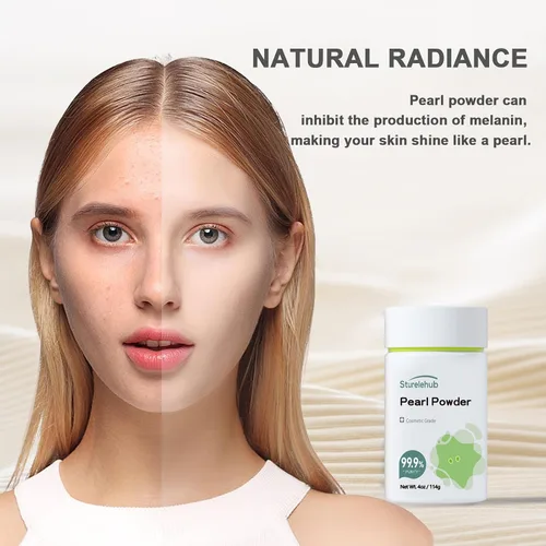 Vista 4 de Polvo de Perlas Orgánico, para Rostro, 4 onzas / 114g 99.9% Pureza, Grado Cosmético, Para Máscara Casera, Crema y Loción, Polvo de Perlas Orgánico