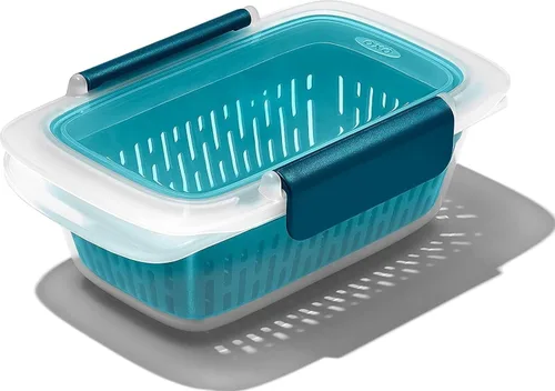 Vista 25 de OXO Good Grips Prep and Go - Recipiente dividido para 2 tazas, color azul océano