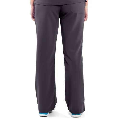 Vista 2 de Ave - Pantalones médicos para mujer, estilo de corte de bota, cordón y cintura elástica, ideales para enfermeras, carbón, talla M