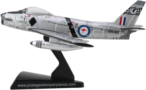 Vista 4 de CAC Avon Sabre Royal Australian Air Force Modelo de avión fundido a presión escala 1/110 con soporte de exhibición, coleccionable altamente