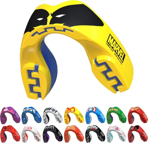 Vista 22 de Marvel Protector bucal deportivo, protector bucal de doble capa para adultos y jóvenes con estuche (bestia, junior (hasta 11 años)) Youth <11