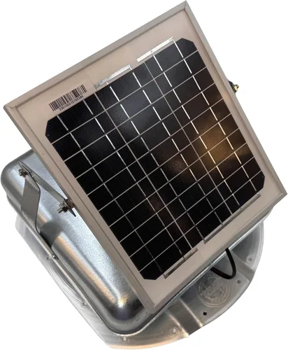 Vista 7 de Mega RoofBlaster ajustable para contenedores de envío Conex acanalados de 3.5 pulgadas (galvanizado) Ventilador solar de techo Ventilador