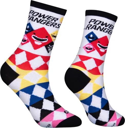 Vista 3 de Calcetines geniales para niños, equipo de Power Rangers, locos, suaves, divertidos, de 7 a 10 años, Equipo de Power Rangers