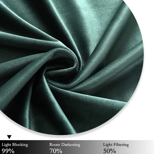 Vista 5 de SPXTEX Cortinas Opacas de Terciopelo Verde - 84 Pulgadas de Largo, Bloqueo de Luz, Parte Superior con Ojales, Aislamiento de Calor, Térmico
