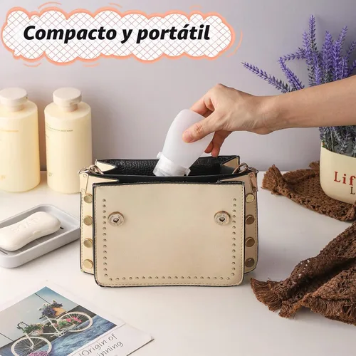 Vista 3 de Paquete de 6 botellas de silicona para condimentos, pequeñas botellas de aderezo de ensalada para llevar, recipientes de aderezo de ensalada