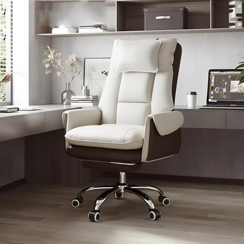 Vista 11 de Ergonomic High-Back Executive Office Chair with Footrest,Adjustable Lumbar Support & 360° Swivel,Heavy-Duty Metal Base PU Leather Desk Chair for