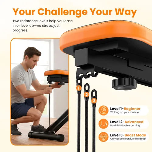 Vista 4 de OWLSKY - Máquina de remo y sentadillas para entrenamiento en casa, plegable con asistencia para sentadillas y entrenador de remo con monitor LCD, 3