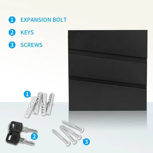 Vista 6 de Buzón de Pared con Cerradura y Llaves, Buzón de Seguridad con Llavero para Exterior de la Casa, Buzón de Correo con Cerradura, Buzón de Metal