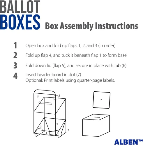Vista 5 de ALBEN Urna blanca brillante de 6 x 6 x 6 pulgadas (paquete de 12) – Caja de boletos versátil para rifas, cajas de sugerencias y donaciones, cabecera
