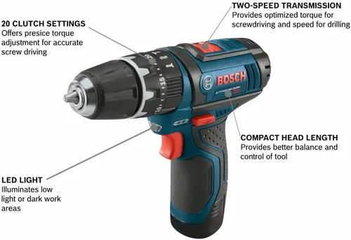 Vista 2 de Bosch PS130N taladro/controlador de martillo de 12 V máx. de 3/8 pulg. (herramienta desnuda)