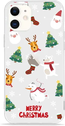 Vista 53 de LCHULLE Compatible con iPhone SE 2022/2020 Funda para iPhone 8 iPhone 7 Funda de Navidad Santa Vacaciones Diseño Transparente Claro Mujeres Hombres
