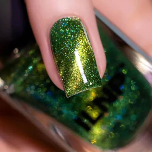 Vista 2 de ILNP Frankie Esmalte de uñas holográfico magnético verde monstruo
