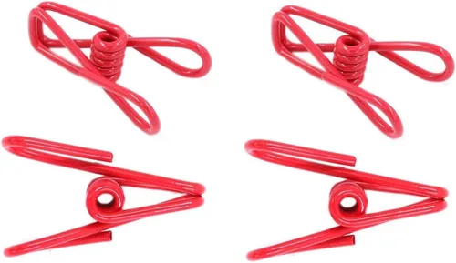 Vista 2 de 30 clips rojos de 2 pulgadas, recubiertos de PVC, alta elasticidad, clips para ropa, alimentos y bolsas