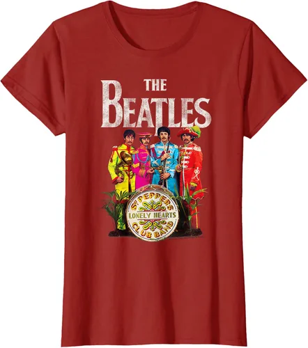 Vista 46 de The Beatles Sgt. Pepper's Lonely Hearts Camiseta de manga corta Negro