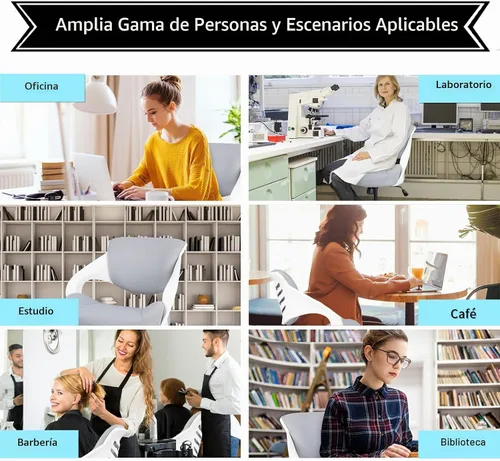 Vista 5 de Silla de dibujo ergonómica, silla de escritorio de computadora de pie, anillo de pie, soporte lumbar, silla giratoria para tareas - gris