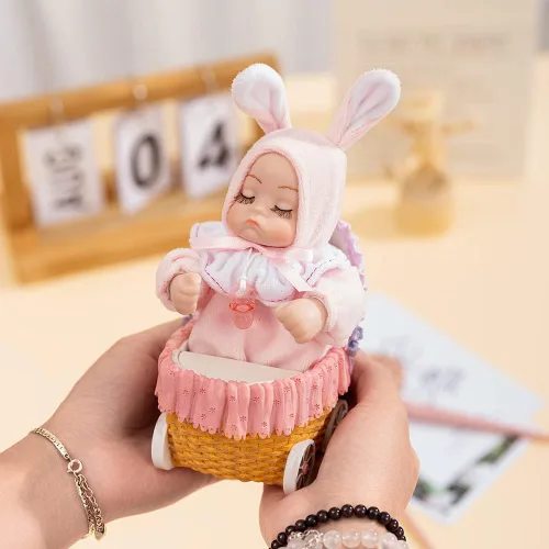Vista 10 de LOVE FOR YOU Cochecito Bobblehead Doll Baby Music Box para niñas y niños, hermana, sobrina, hijo, hija, mamá, nieto, bautizo, decoración de ducha