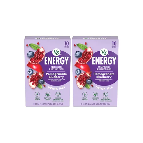 Vista 14 de V8 Energy Peach Mango - Bebida energética en polvo, paquete de 0.10 onzas (10 unidades)