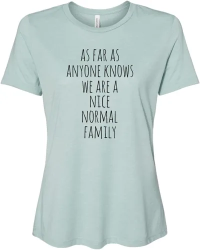 Vista 21 de Cute Women's Screen Printed Crew Neck Tee, Shirts With Sayings, Dusty Blue or Olive