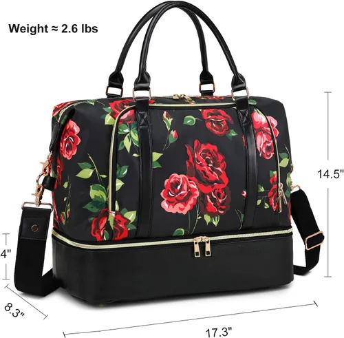 Vista 11 de CAMTOP - Bolsa de viaje de fin de semana para mujer, bolsa de lona con espacio para laptop de15.6 pulgadas