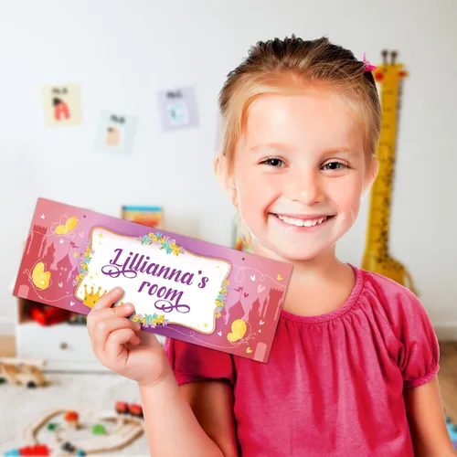 Vista 5 de Letrero personalizado con nombre de niña/niño, letrero decorativo personalizado para dormitorio de niños, tienda de campaña de castillo, Navidad