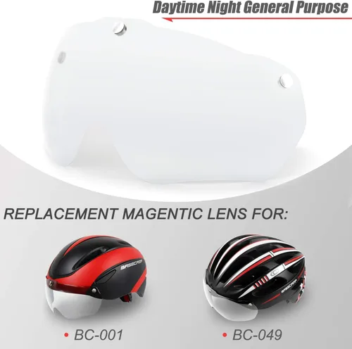 Vista 4 de Bike Helmet Goggles Visor Shield, Removable/Detachable Magnetic Visor Goggles Shield Only for Cycling Helmet in Model BC-001