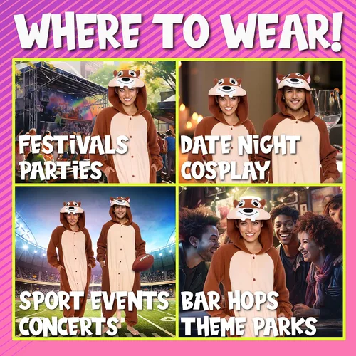 Vista 89 de Funziez! - Disfraz de Halloween para adultos, disfraz de animales y criaturas marinas, mameluco afelpado para cosplay, para mujeres y hombres