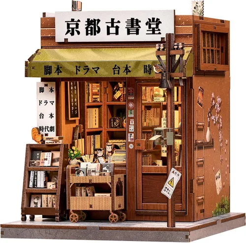Vista 13 de Kit de Rincón de Libros, Kits de Casa en Miniatura DIY para Adultos y Adolescentes, Casa de Muñecas Pequeña Booknook Casa de Jardín Estantería