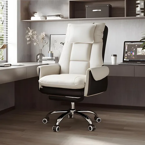 Vista 10 de Ergonomic High-Back Executive Office Chair with Footrest,Adjustable Lumbar Support & 360° Swivel,Heavy-Duty Metal Base PU Leather Desk Chair for