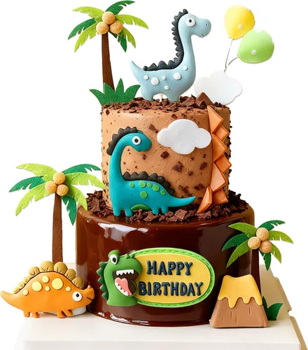 Vista 8 de Decoración para tartas y cupcakes de dinosaurio pequeño para fiesta
