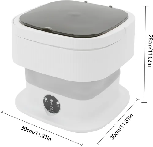 Vista 7 de Mini lavadora portátil, 10 L, pequeña lavadora y secadora combinada, limpieza profunda plegable de calcetines de ropa interior, para apartamentos