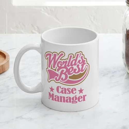 Vista 4 de CafePress Case Manager Gift (World's Best) Taza de café de cerámica de 11 oz (11.0 fl oz)