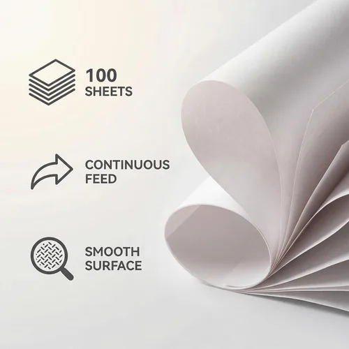 Vista 3 de 100 hojas de papel de impresora térmica de 8.27 x 11.69 pulgadas, papel