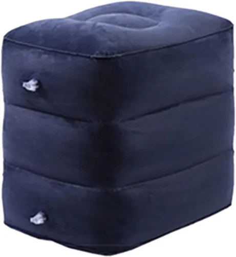 Vista 9 de Reposapiés inflable para viajes aéreos, almohada de viaje de altura ajustable para niños y adultos con 3 capas para avión, automóvil, autobús