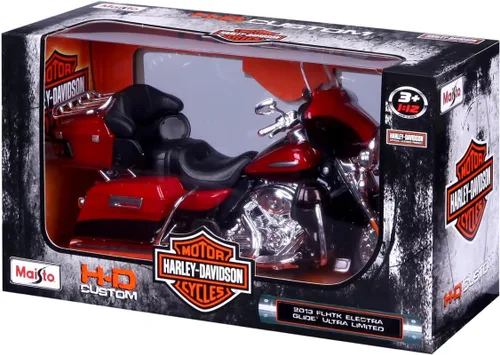 Vista 7 de Motocicleta Harley Davidson FLHTK Electra Glide modelo 2013, roja, versión ultralimitada, 1/12 de Maisto 32323.