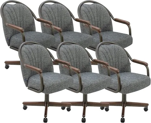 Vista 43 de Chromcraft Juego de 1 silla, silla con ruedas dobles suaves para cocina