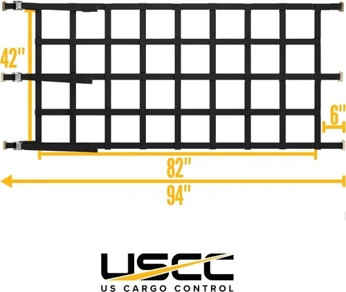 Vista 3 de US Cargo Control E Track - Red de carga para remolque de 82" x 42", red de carga ajustable de alta resistencia con Cambuckles para sistemas E-Track