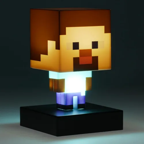 Vista 7 de Paladone Figura coleccionable de Minecraft Steve Icon Light Decoración de dormitorio de Minecraft con licencia