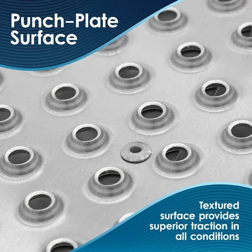 Vista 5 de Silver Spring - Rampa ligera para sillas de ruedas (plegable, de un solo pliegue, 61 cm) 24" L x 30" W, folding, portable, non-slip punch plate