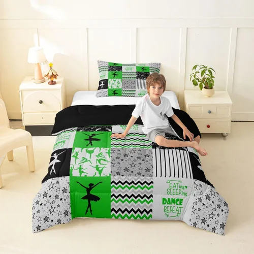 Vista 83 de Erosebridal Softball Comforter Set Patchwork Buffalo Plaid Twin Bedding Sets for Girls Kids Teens Child Galaxy Stars Ball Game Baseball Comforter