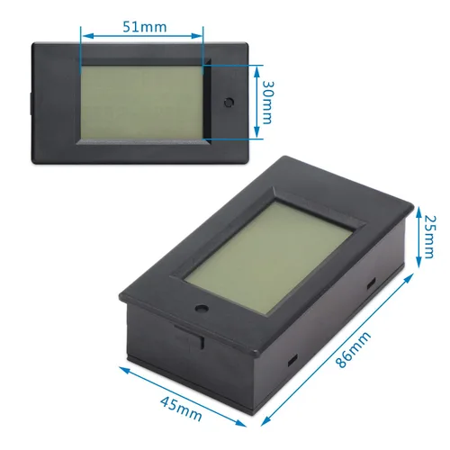 Vista 4 de Polímetro digital de DROK, DC 6.5-100 V, 100 A, medidor de voltaje, amperaje, potencia, pantalla digital LCD para medir la corriente, 1