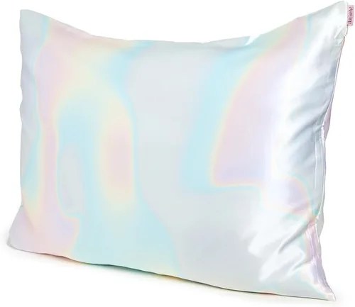 Vista 4 de Kitsch Funda de almohada de satén con cremallera, tamaño estándar, Aura