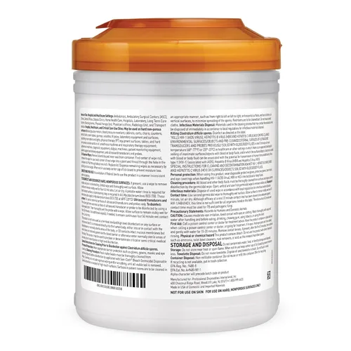 Vista 3 de Sani-Cloth Bleach, toallitas desechables germicidas, toallitas desinfectantes de superficie de grado hospitalario para cuidado de la salud y baño