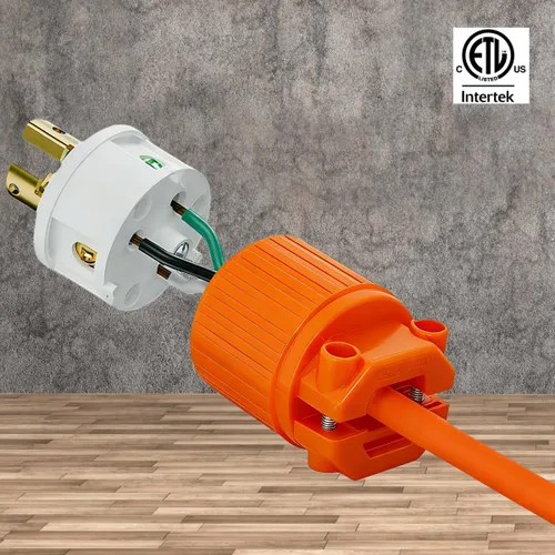 Vista 5 de Nema L5-30P - Enchufe de bloqueo para generador, bloqueo giratorio L5-30P, 30A 125V, 2 polos y 3 cables, conector de alimentación de CA montado