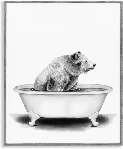 Vista 33 de Lindo conejo bebé en toallas de baño burbujas de jabón' Arte Giclée enmarcado