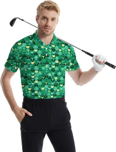 Vista 4 de Camisas polo divertidas para hombre de los años 80, camisas de golf de secado rápido que absorben la humedad, divertidas camisas polo de golf