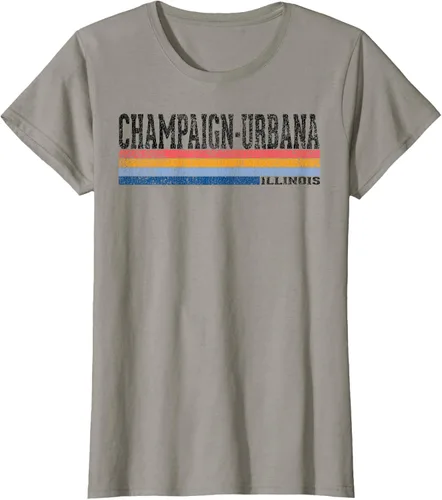 Vista 88 de clásico 1980s estilo champaign-urbana Illinois T Shirt, hombre 2XL, Blanco