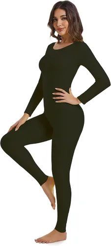 Vista 2 de Unitardo de manga larga para adultos de talla grande para mujer, trajes de baile de una pieza 1201